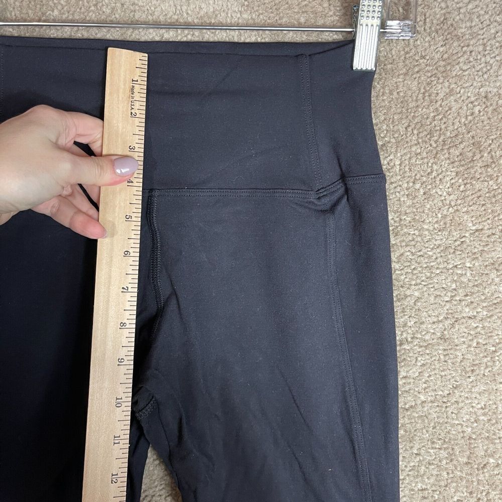American Giant Crop Power Leggings Womens Size 4 Black Performance Side Pocket - Picture 6 of 11